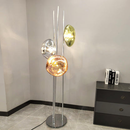 Luminara | Elegant Modern Triple Glass Orb Floor Lamp 3