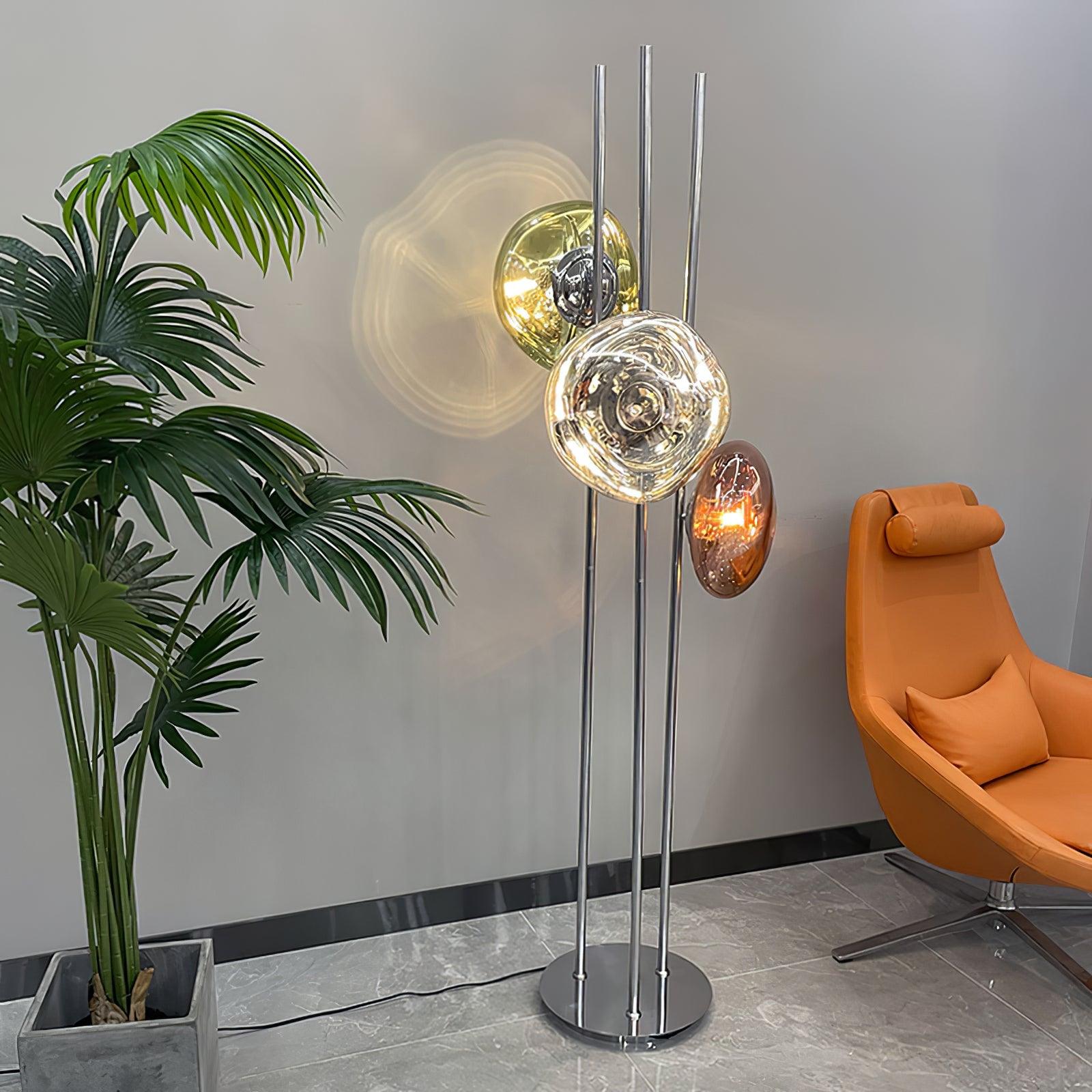 Luminara | Elegant Modern Triple Glass Orb Floor Lamp 4