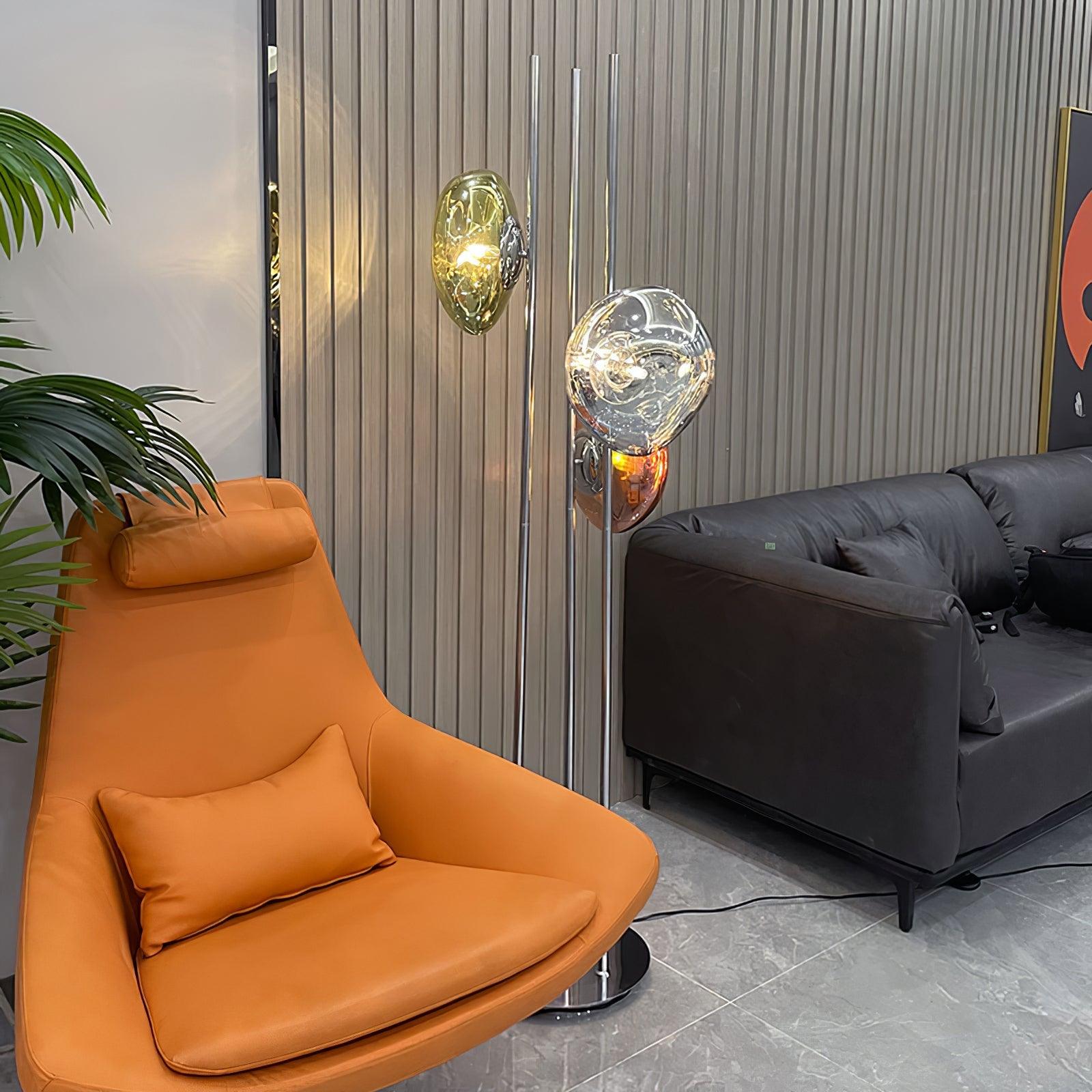Luminara | Elegant Modern Triple Glass Orb Floor Lamp 5