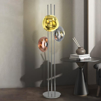 Luminara | Elegant Modern Triple Glass Orb Floor Lamp 6