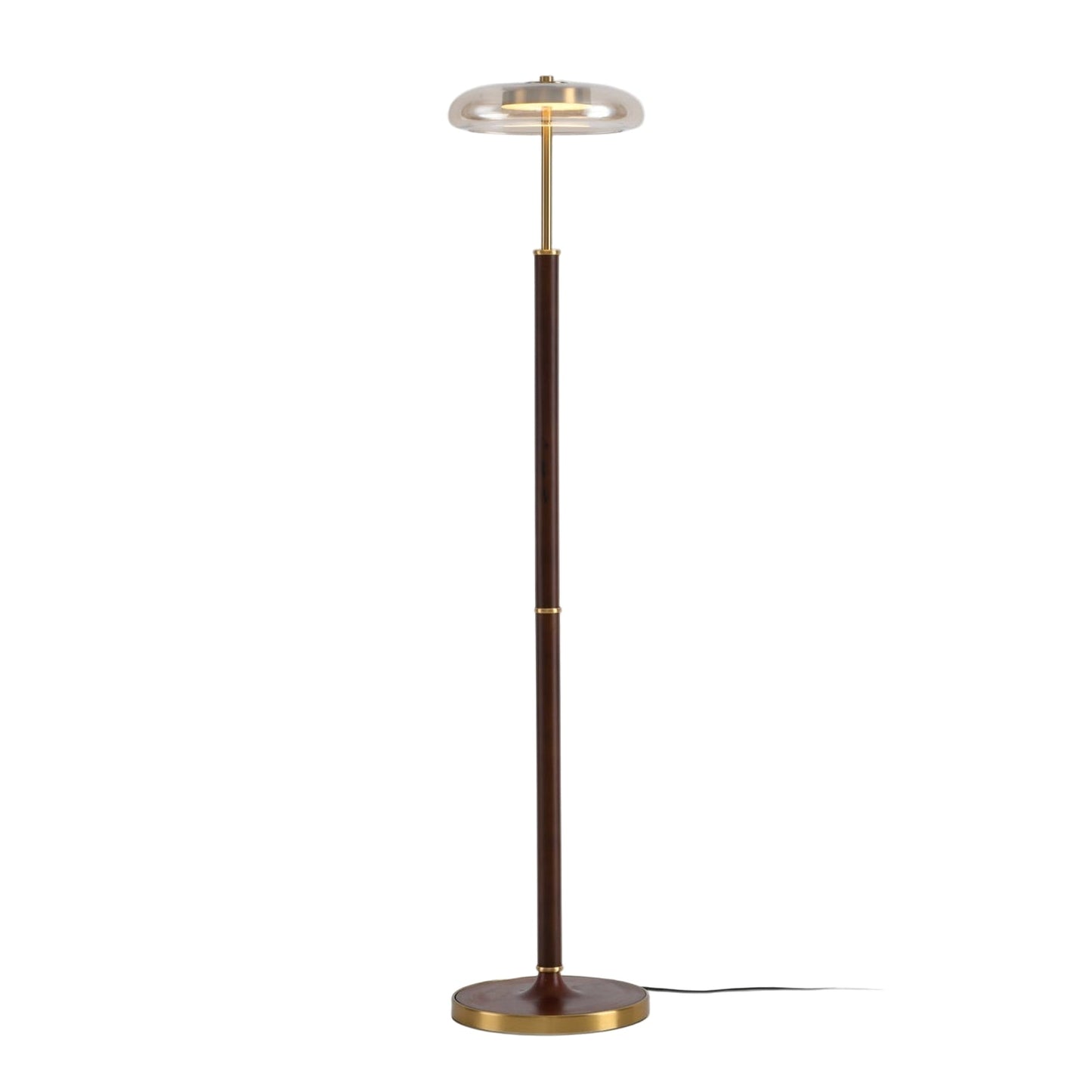 Stylish Walnut Brass Adjustable LED Floor Lamp - Lusomart