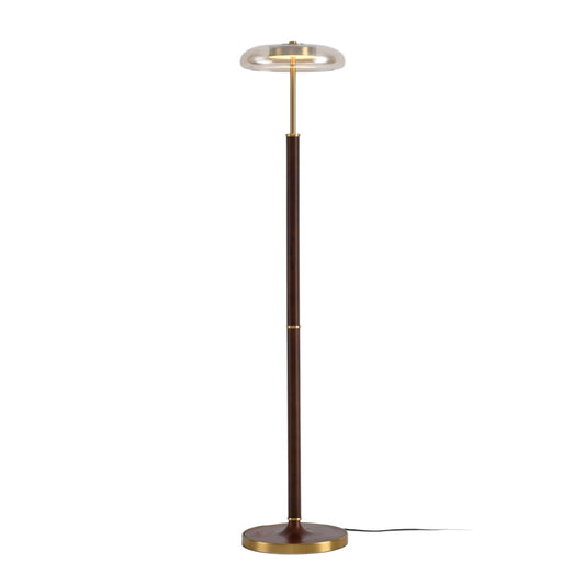 Stylish Walnut Brass Adjustable LED Floor Lamp - Lusomart