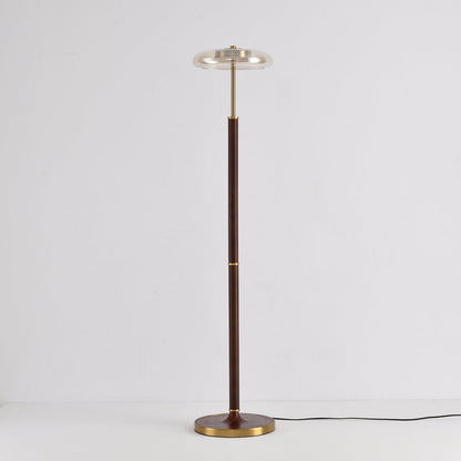 Luminara | Elegant Modern Walnut Brass Floor Lamp with Adjustable LED 1
