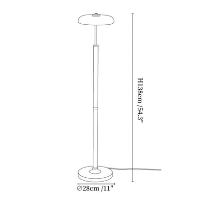 Luminara | Elegant Modern Walnut Brass Floor Lamp with Adjustable LED 2