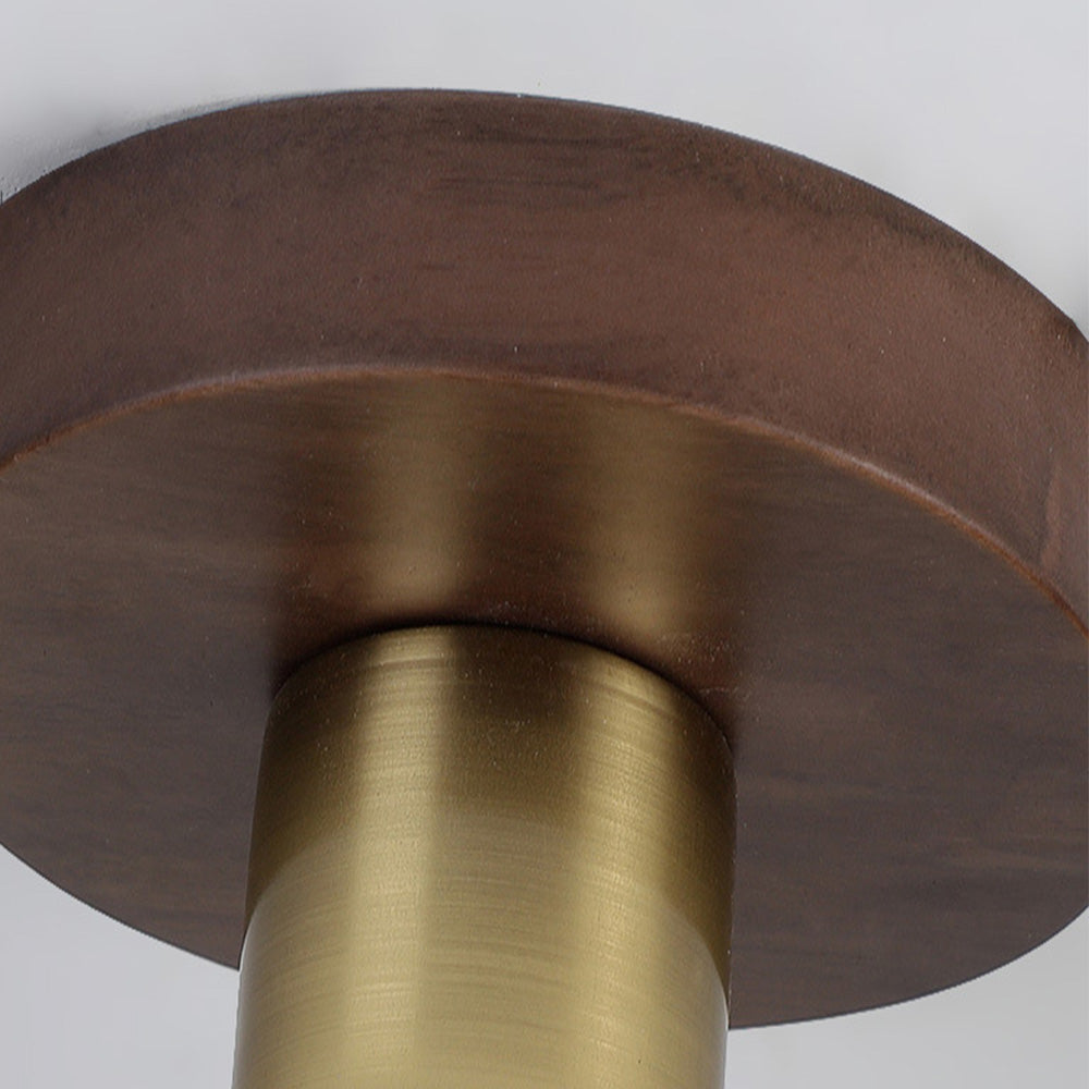 Luminara | Elegant Modern Wooden Brass Ceiling Light Fixture with Glass Shade 6