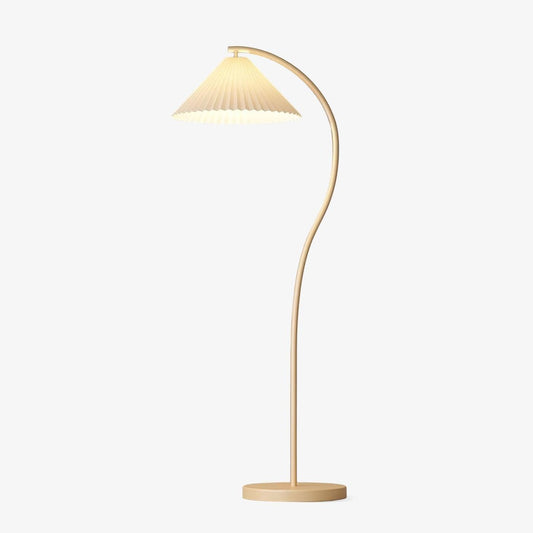 Classic Cream Floor Lamp with Wooden Details - Lusomart