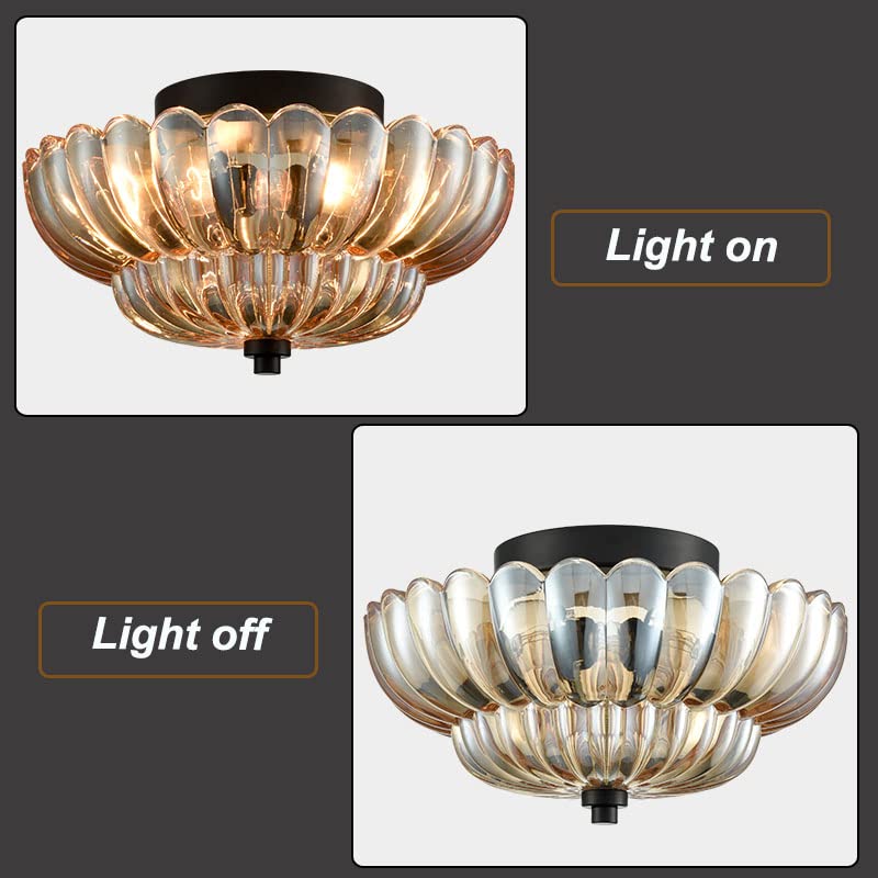 Luminara | Elegant Retro Glass Flush Mount Ceiling Light Fixture 6