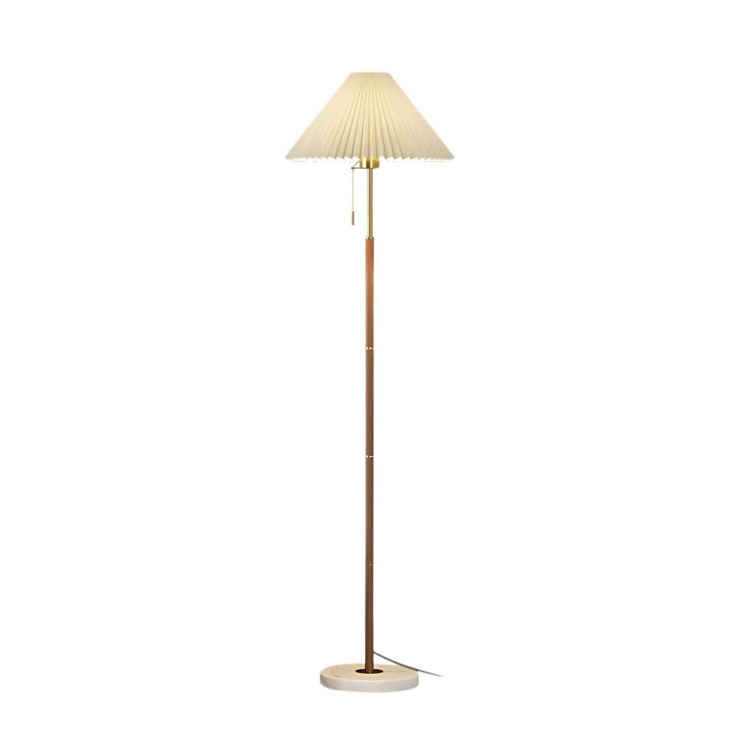 Classic White Folded Floor Lamp with Marble Base - Lusomart