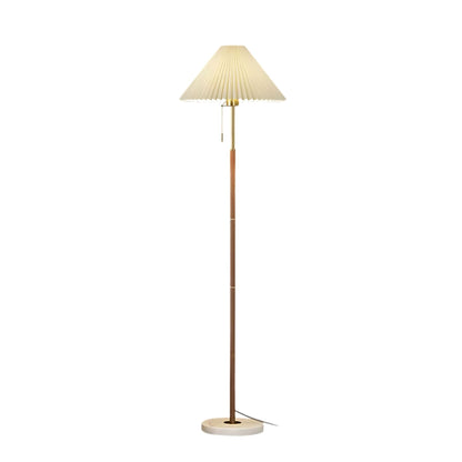 Classic White Folded Floor Lamp with Marble Base - Lusomart