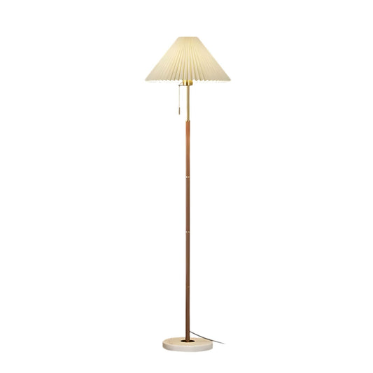 Classic White Folded Floor Lamp with Marble Base - Lusomart