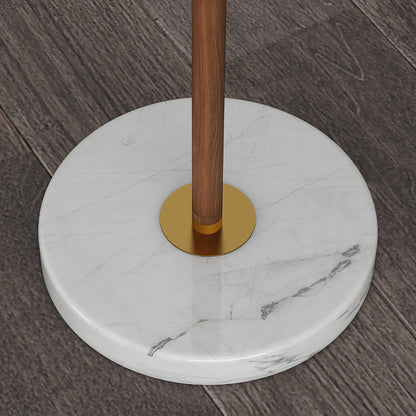 Luminara | Elegant Retro White Pleated Floor Lamp with Marble Base 7