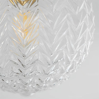 Luminara | Elegant Textured Glass Ceiling Light Fixture with Walnut Accents 6
