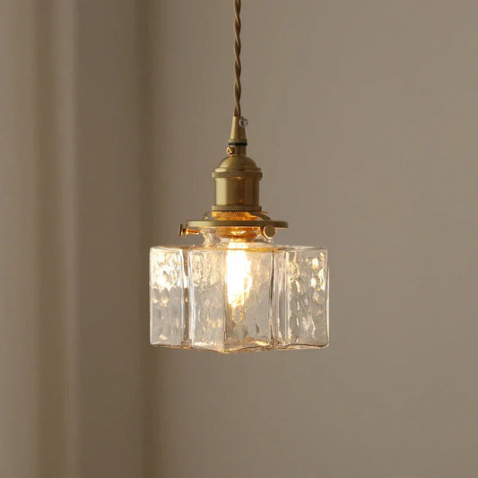 Classic Glass Pendant Lamp with Gold Metal Fitting - Lusomart