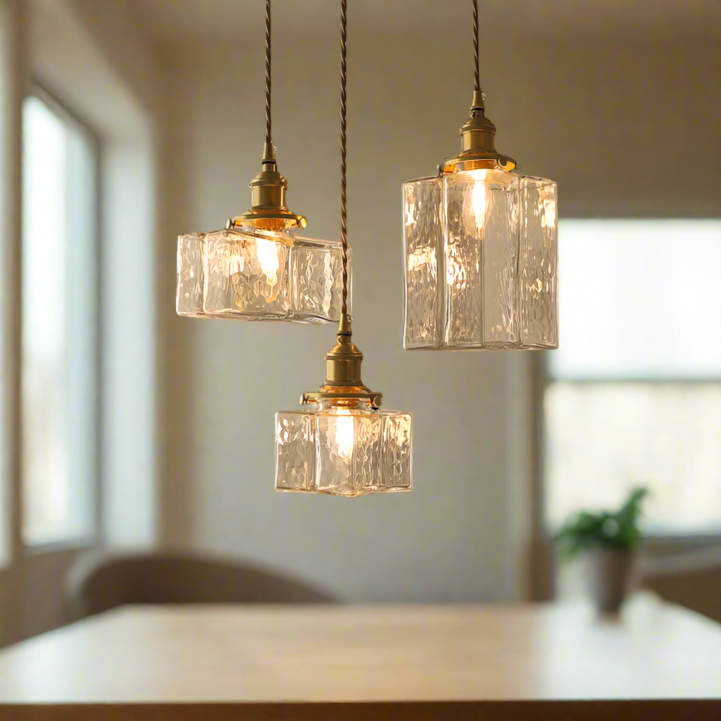 Luminara | Elegant Vintage Glass Pendant Light with Brass Fitting 4