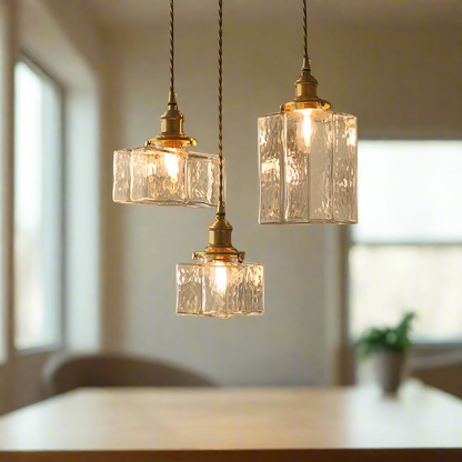Luminara | Elegant Vintage Glass Pendant Light with Brass Fitting 4