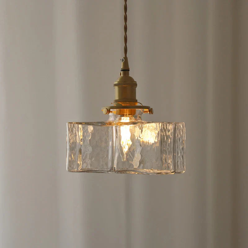 Luminara | Elegant Vintage Glass Pendant Light with Brass Fitting 7