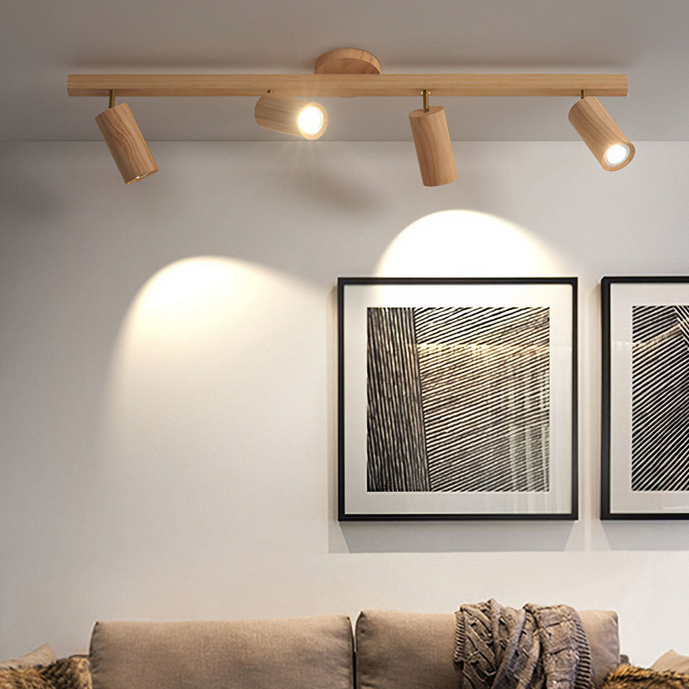 Luminara | Modern Adjustable Rubber Wood Ceiling Lamp 10