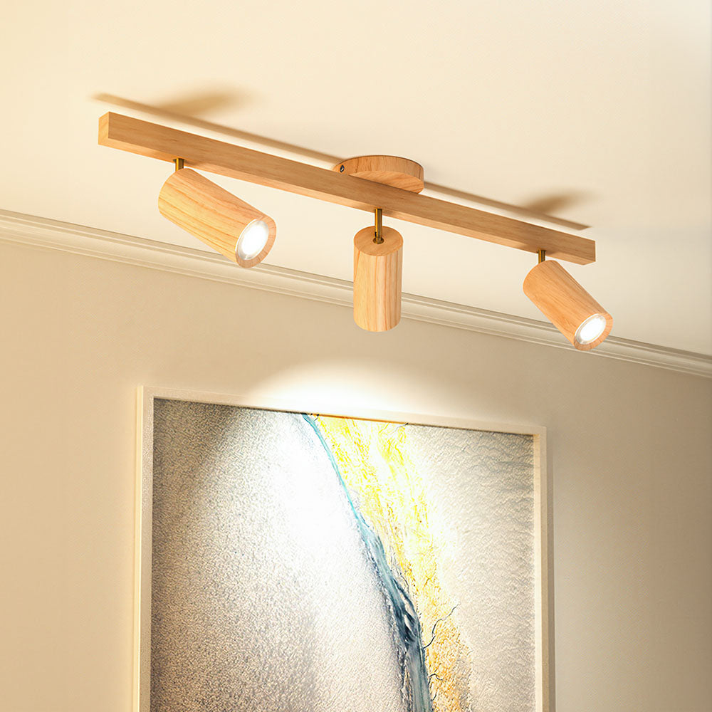 Luminara | Modern Adjustable Rubber Wood Ceiling Lamp 2