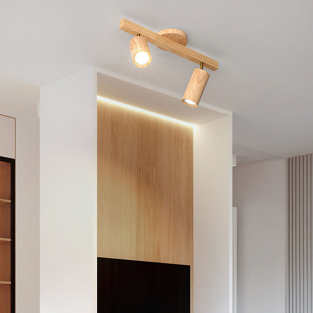 Luminara | Modern Adjustable Rubber Wood Ceiling Lamp 4