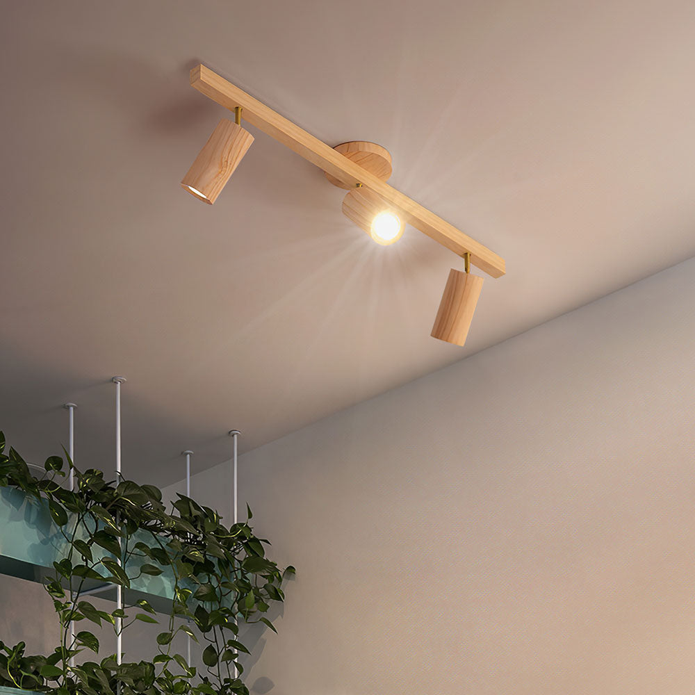 Luminara | Modern Adjustable Rubber Wood Ceiling Lamp 7