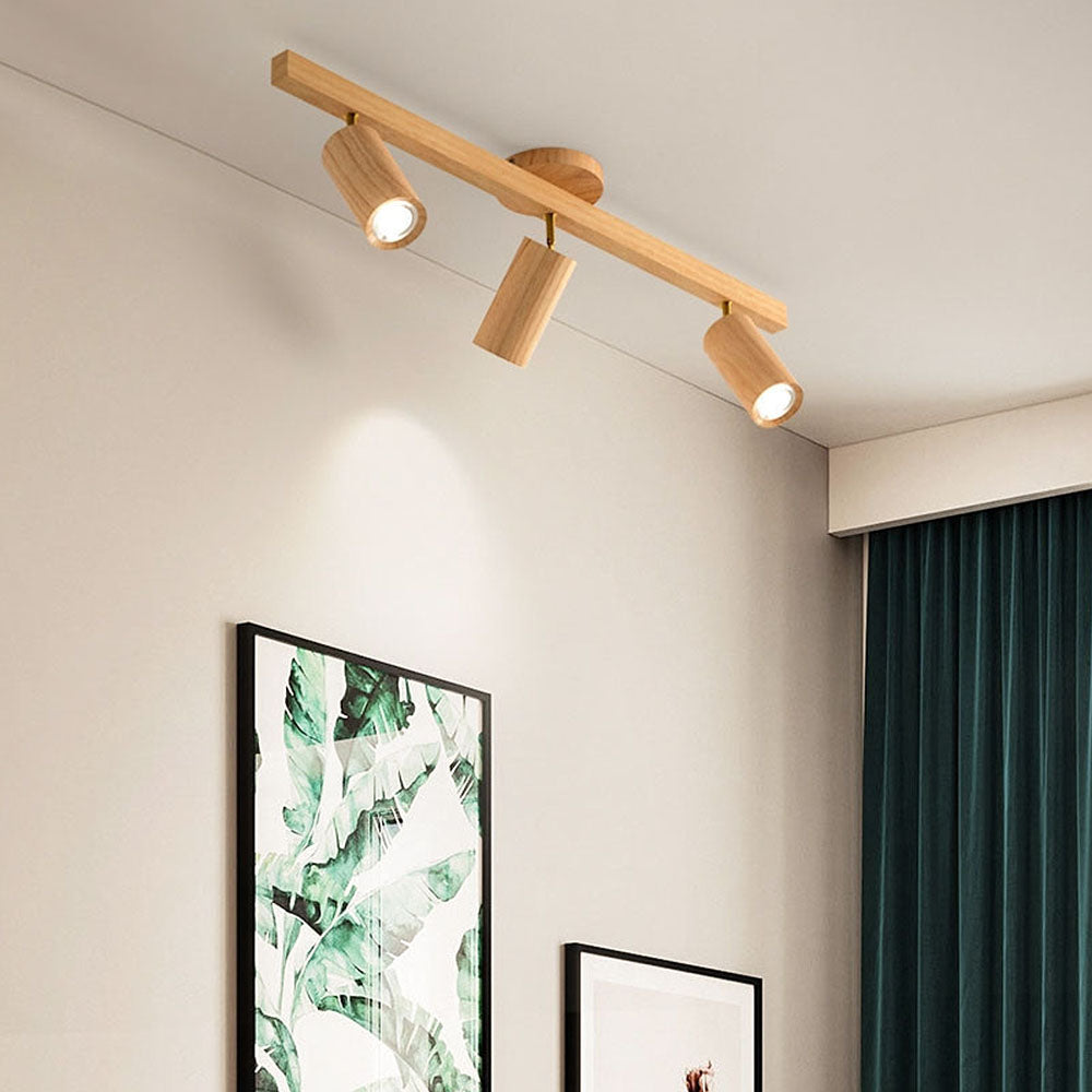 Luminara | Modern Adjustable Rubber Wood Ceiling Lamp 8