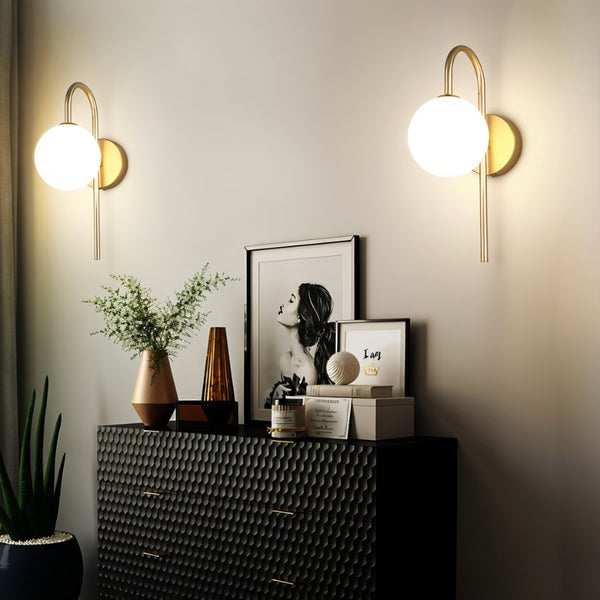 Luminara | Modern Elegant Metal Wall Sconce Lighting with Glass Shade 6
