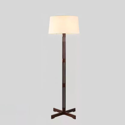 Stylish Wooden Floor Lamp with Linen Shade - Lusomart