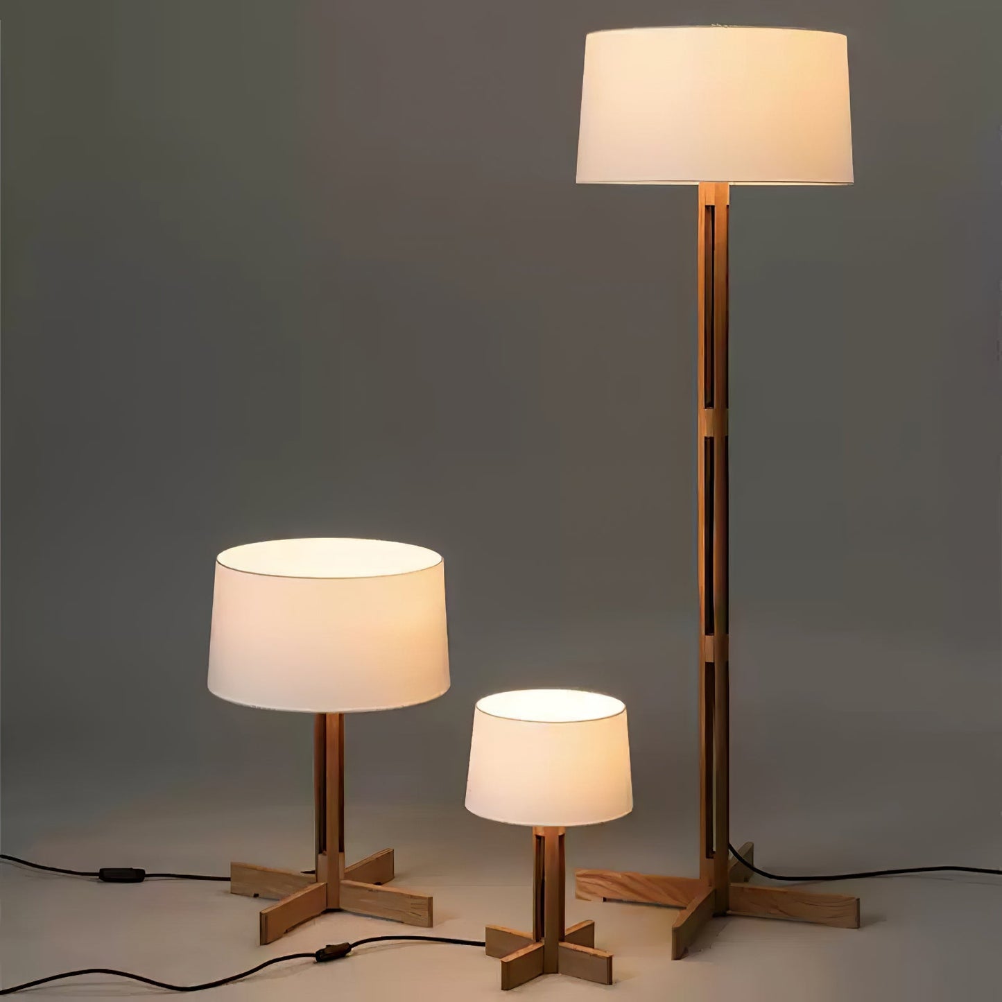 Luminara | Modern Elegant Wooden Floor Lamp with Fabric Shade 5