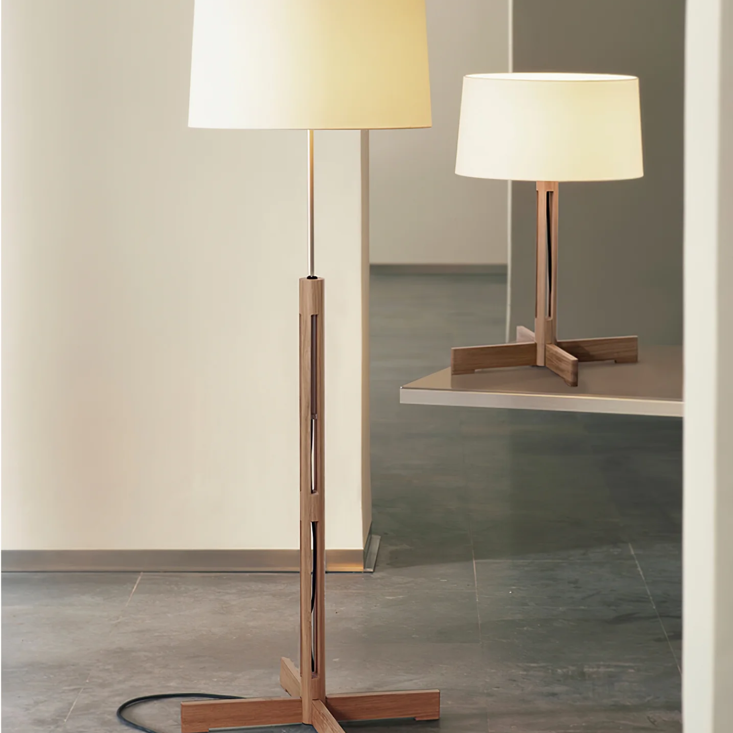 Luminara | Modern Elegant Wooden Floor Lamp with Fabric Shade 6