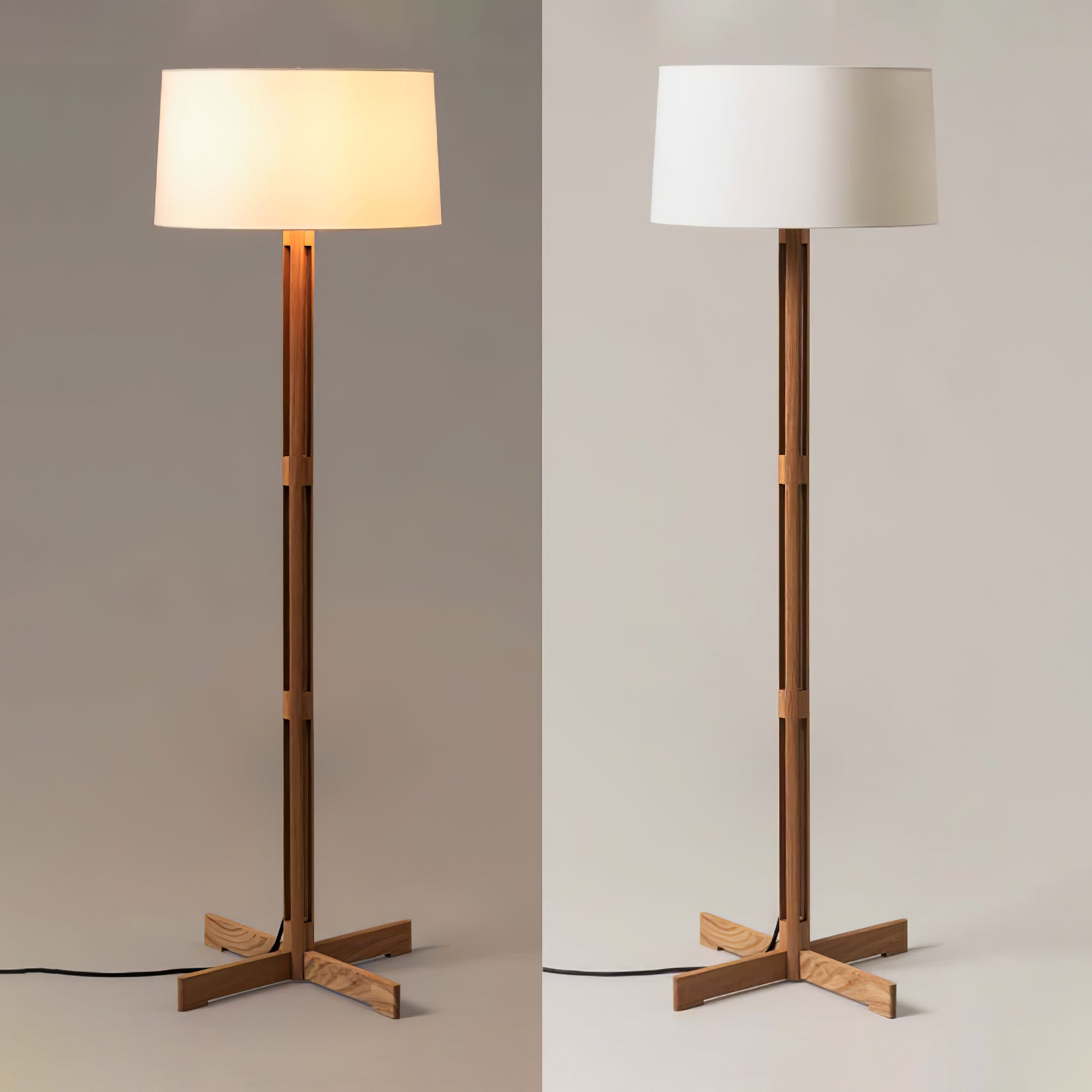 Luminara | Modern Elegant Wooden Floor Lamp with Fabric Shade 7