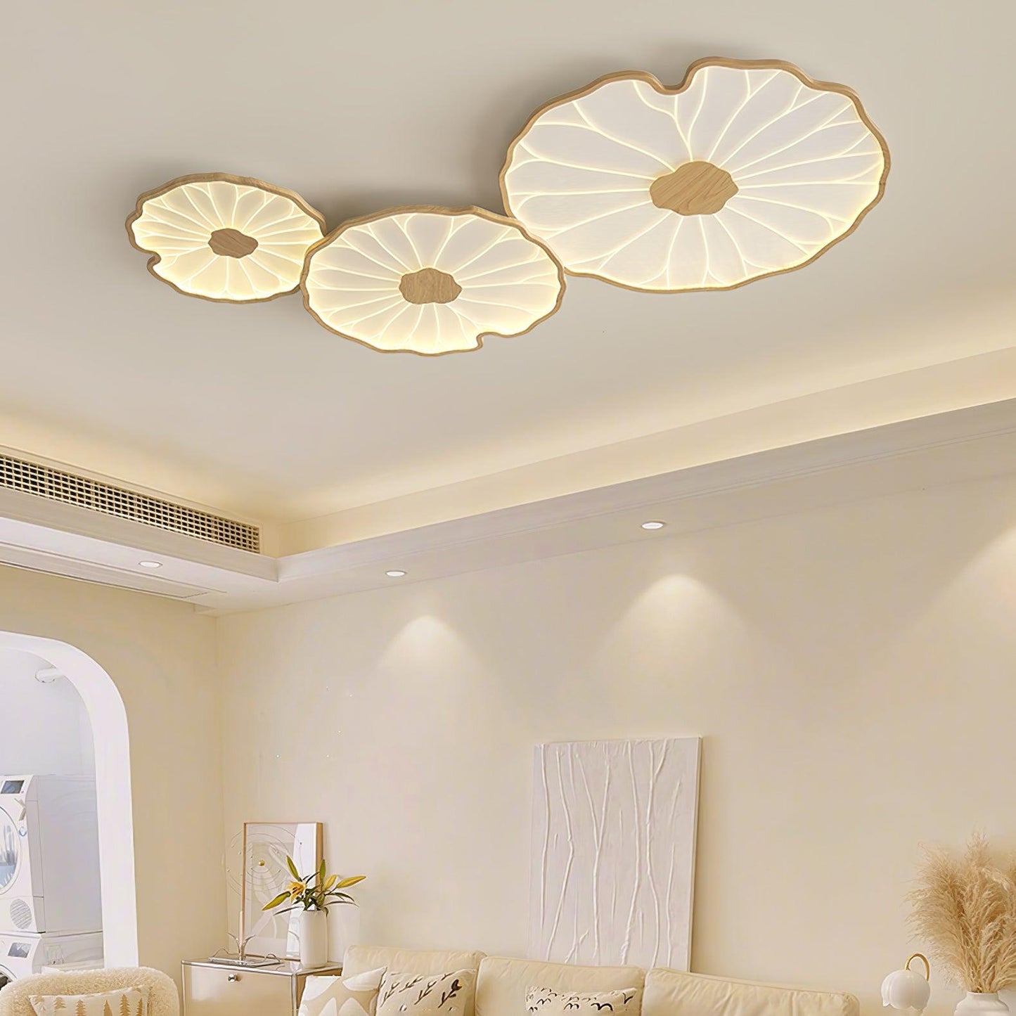 Luminara | Modern Minimalist Walnut Wood LED Ceiling Light Fixture 2