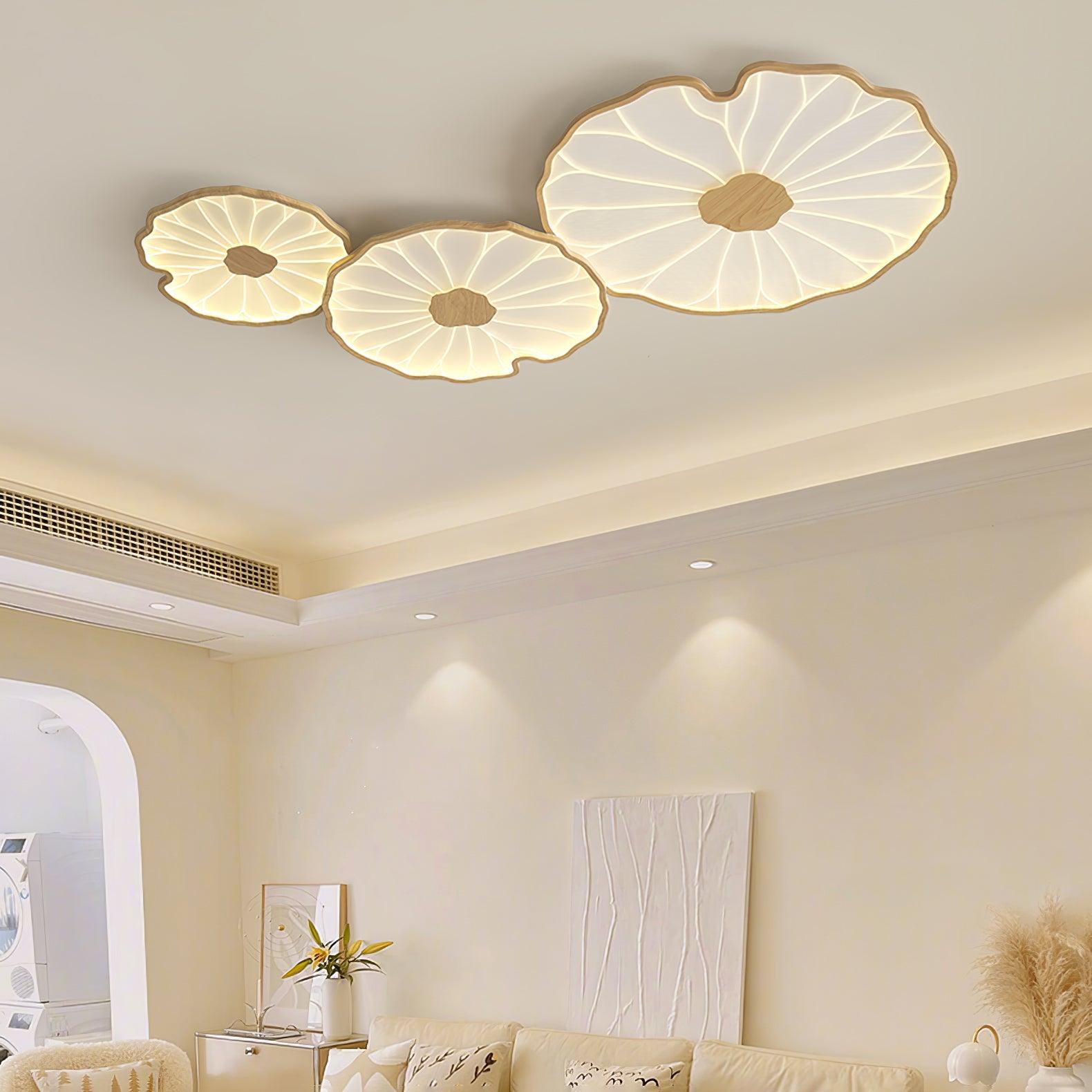 Luminara | Modern Minimalist Walnut Wood LED Ceiling Light Fixture 2