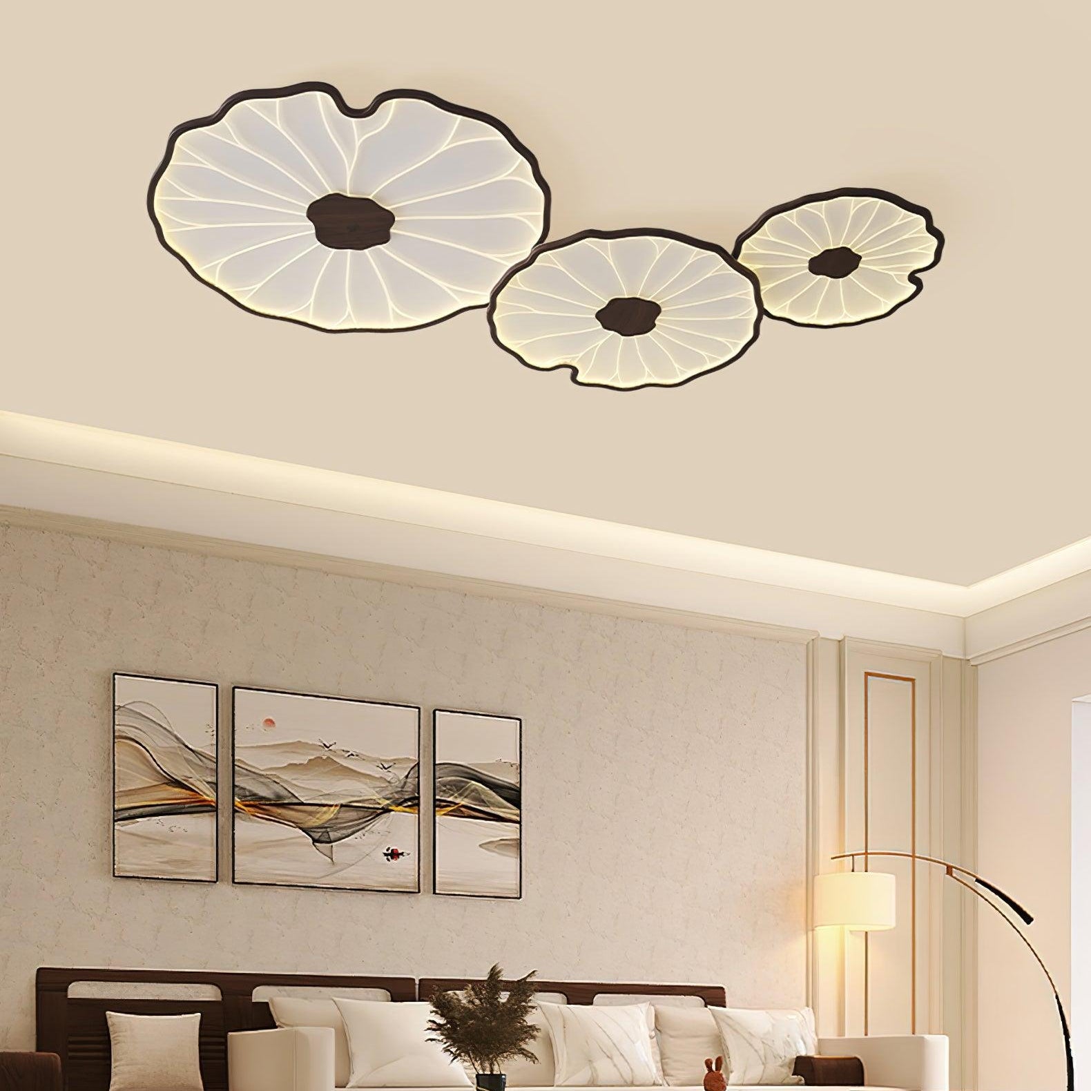 Luminara | Modern Minimalist Walnut Wood LED Ceiling Light Fixture 3