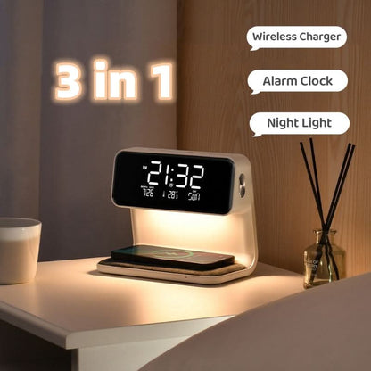 Luminara | Sleek Modern 3-in-1 LED Alarm Clock with Wireless Charger 1