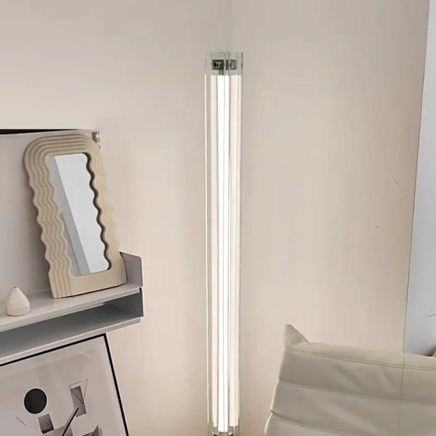 Luminara | Sleek Modern Glass Acrylic Standing Floor Lamp for Living Room 3