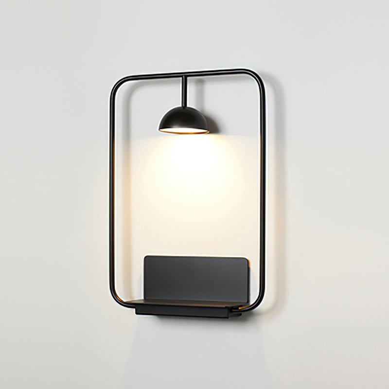 Contemporary Metal Wall Light with Built-in Shelf - Lusomart
