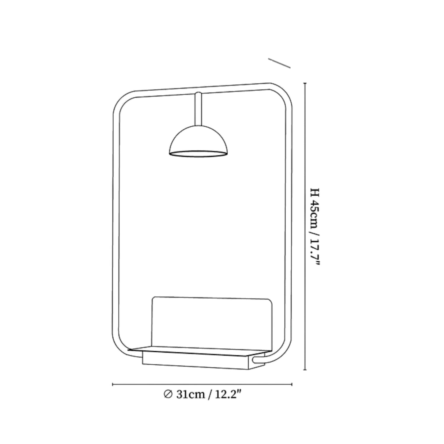 Luminara | Stylish Modern Metal Wall Lamp with Integrated Shelf 3