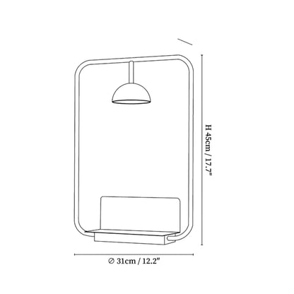 Luminara | Stylish Modern Metal Wall Lamp with Integrated Shelf 3