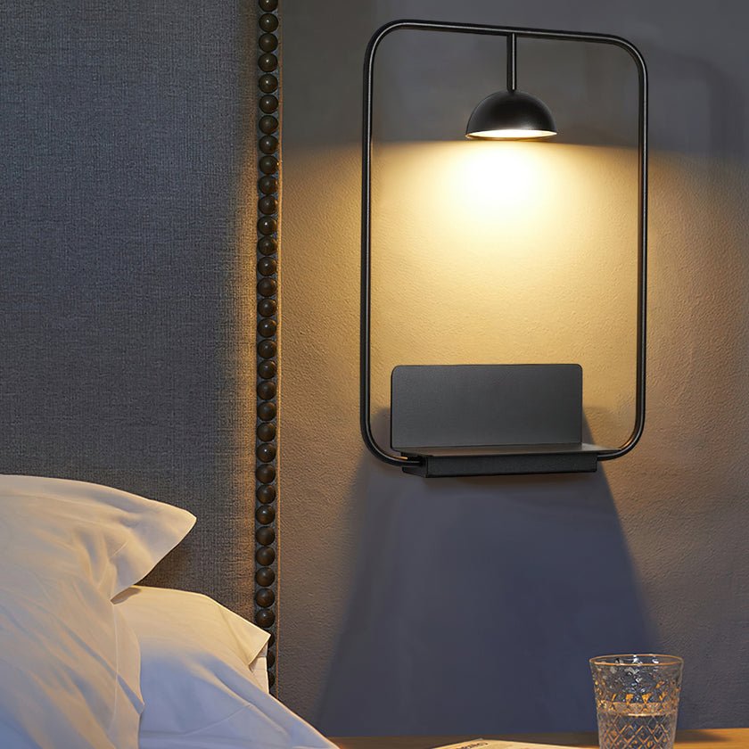 Luminara | Stylish Modern Metal Wall Lamp with Integrated Shelf 6