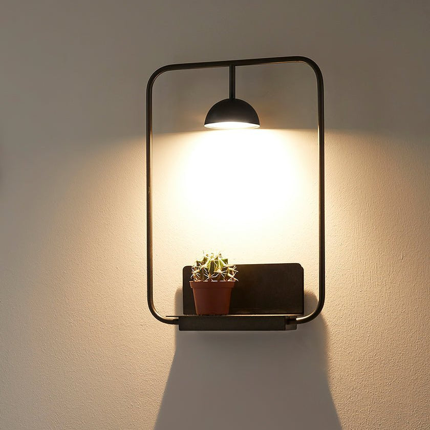 Luminara | Stylish Modern Metal Wall Lamp with Integrated Shelf 7
