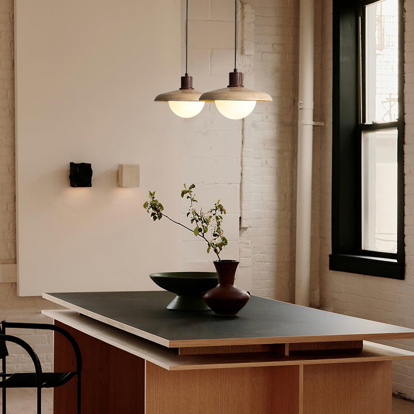Luminara | Stylish Modern Wood and Glass Pendant Light for Kitchen 4