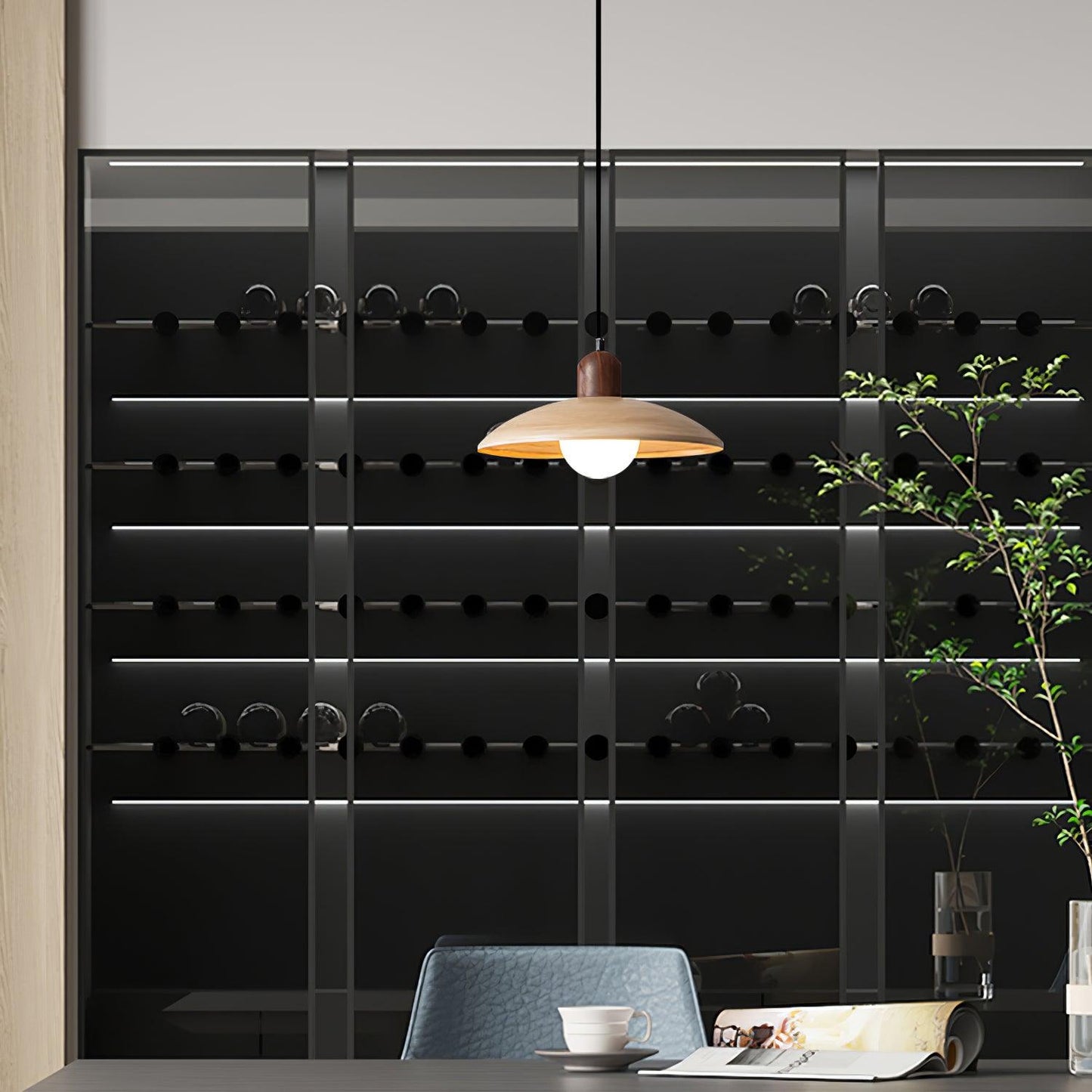 Luminara | Stylish Modern Wood and Glass Pendant Light for Kitchen 8