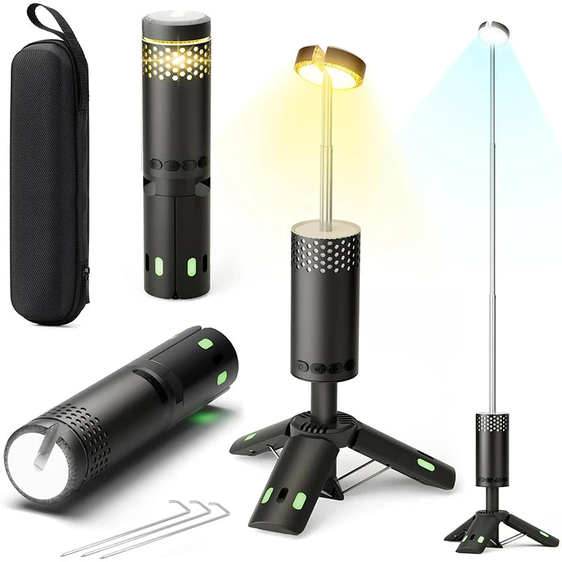 LumosGlow | Compact Rechargeable LED Camping Lantern with Magnetic Tripod 1