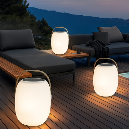 Green Outdoor Solar Powered Garden Lamp - Lusomart