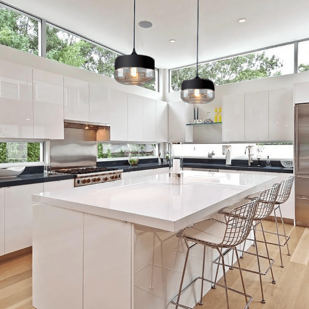 Metallic Glass Hanging Pendant Lamp