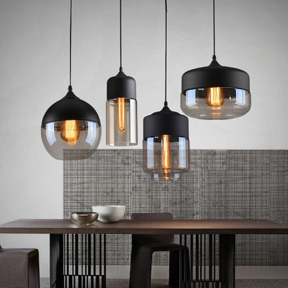 Metallic Glass Hanging Pendant Lamp