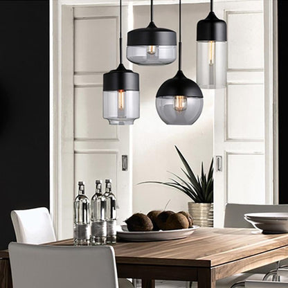 Metallic Glass Hanging Pendant Lamp