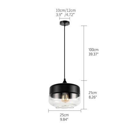 Metallic Glass Hanging Pendant Lamp