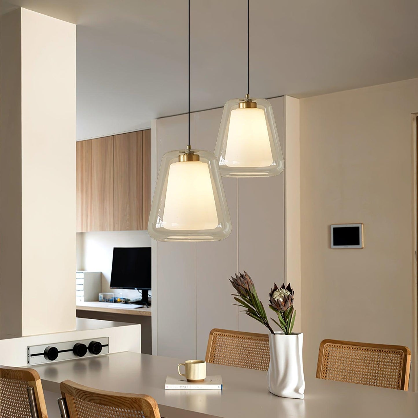 Modern Dual Glass Hanging Light