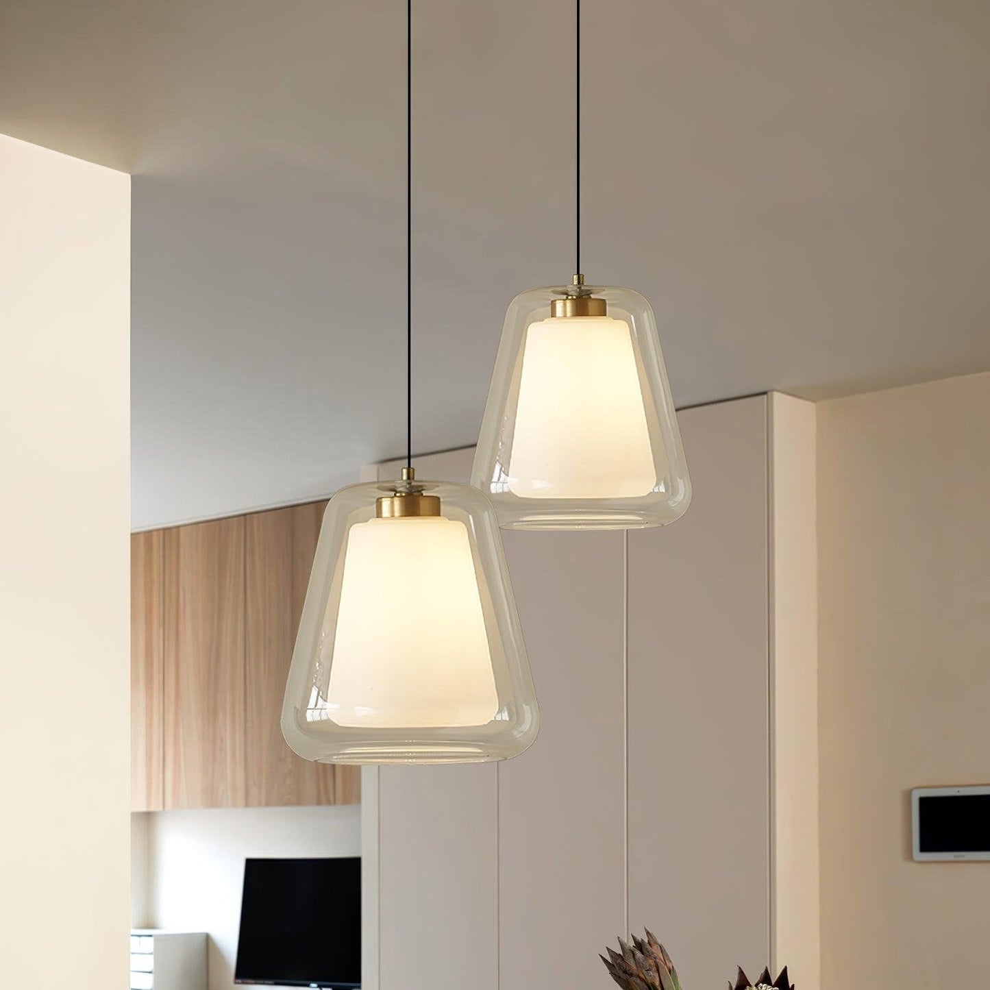 Modern Dual Glass Hanging Light